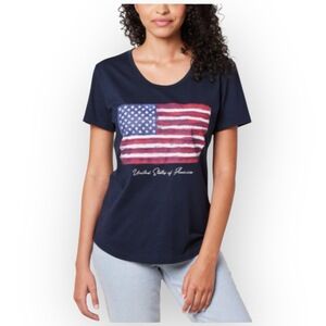 NWT General Standard Women’s USA Patriotic Graphic Tee – Navy – Size Large 0862L